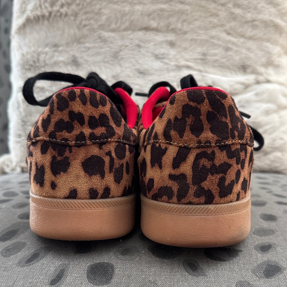 Nicole Miller Women’s Leopard Suede Tennis Shoes - Picture 4 of 7
